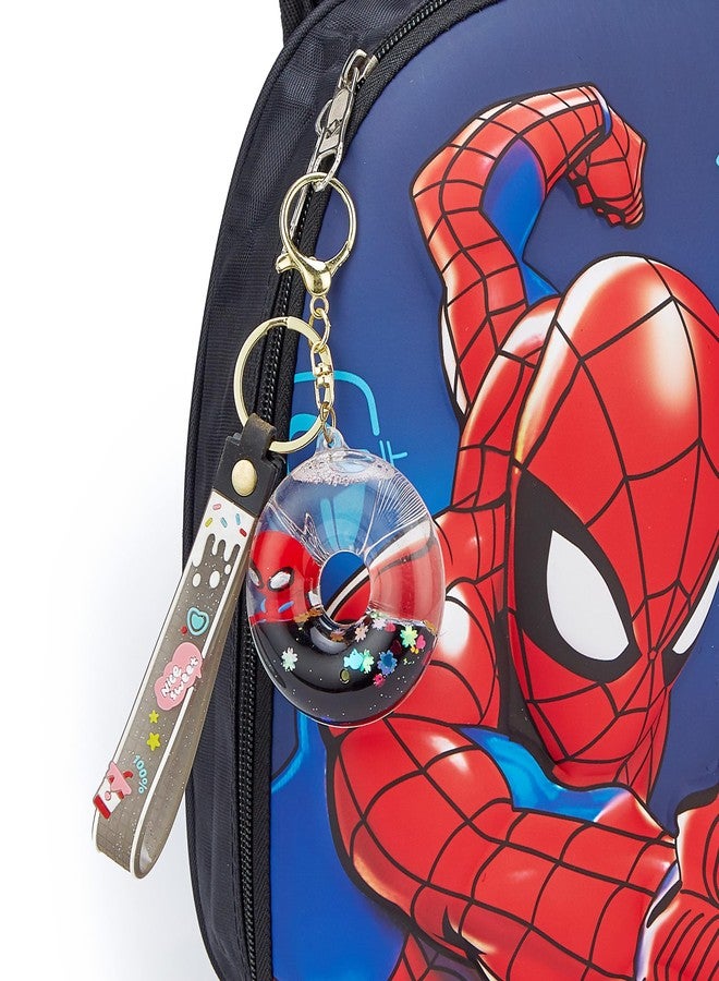 شيري بوكس حقيبة ظهر للأطفال من CherryBox بطبعة كرتونية - حقيبة للمدرسة، منطقة اللعب، ورياض الأطفال، حقيبة نزهة صغيرة للأولاد والبنات، حقائب صغيرة خفيفة الوزن للأطفال (أحمر وأزرق) مع سلسلة مفاتيح لطيفة - Image 2